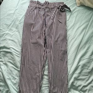 3/$20 Navy pinstripe paper bag pants